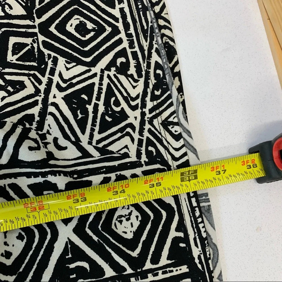 Miss Tina Dress 4X Faux Wrap Black Geometric Ruched Stretch Knee Length‎ Career - Picture 11 of 11